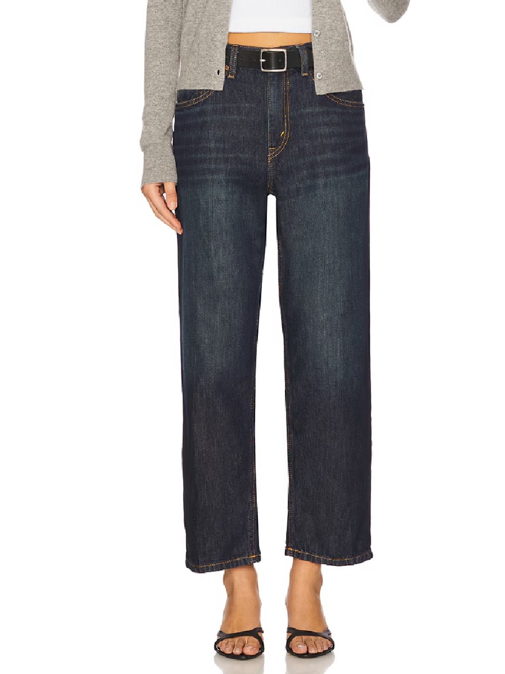 Re/Done The Ollie Relaxed Boyfriend Jeans Barely Worn Flow Dark Wash Size 26